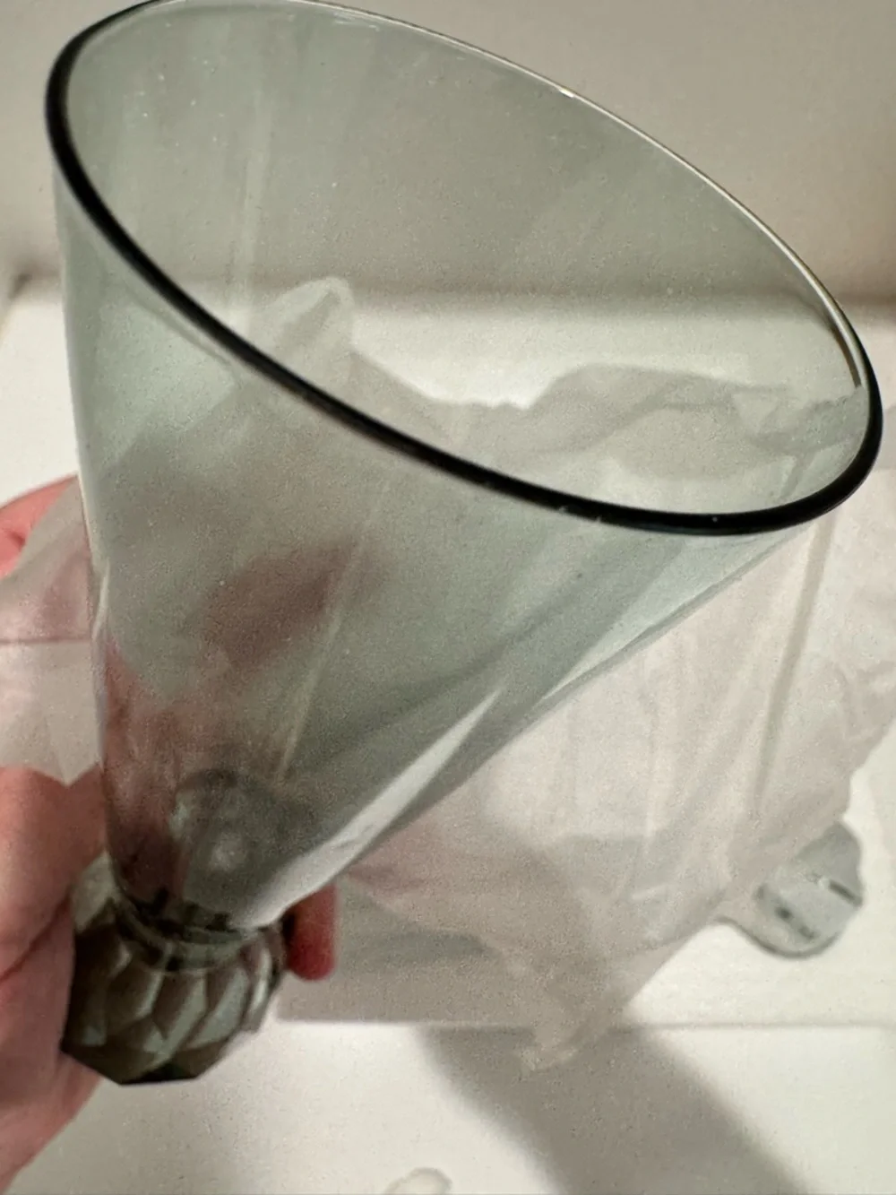 Lilac Anthropologie‎ Gemma faceted cut glass flutes set of 4